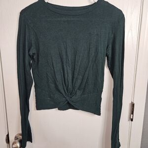 PINK Victoria's Secret Dark Green Long Sleeve Top